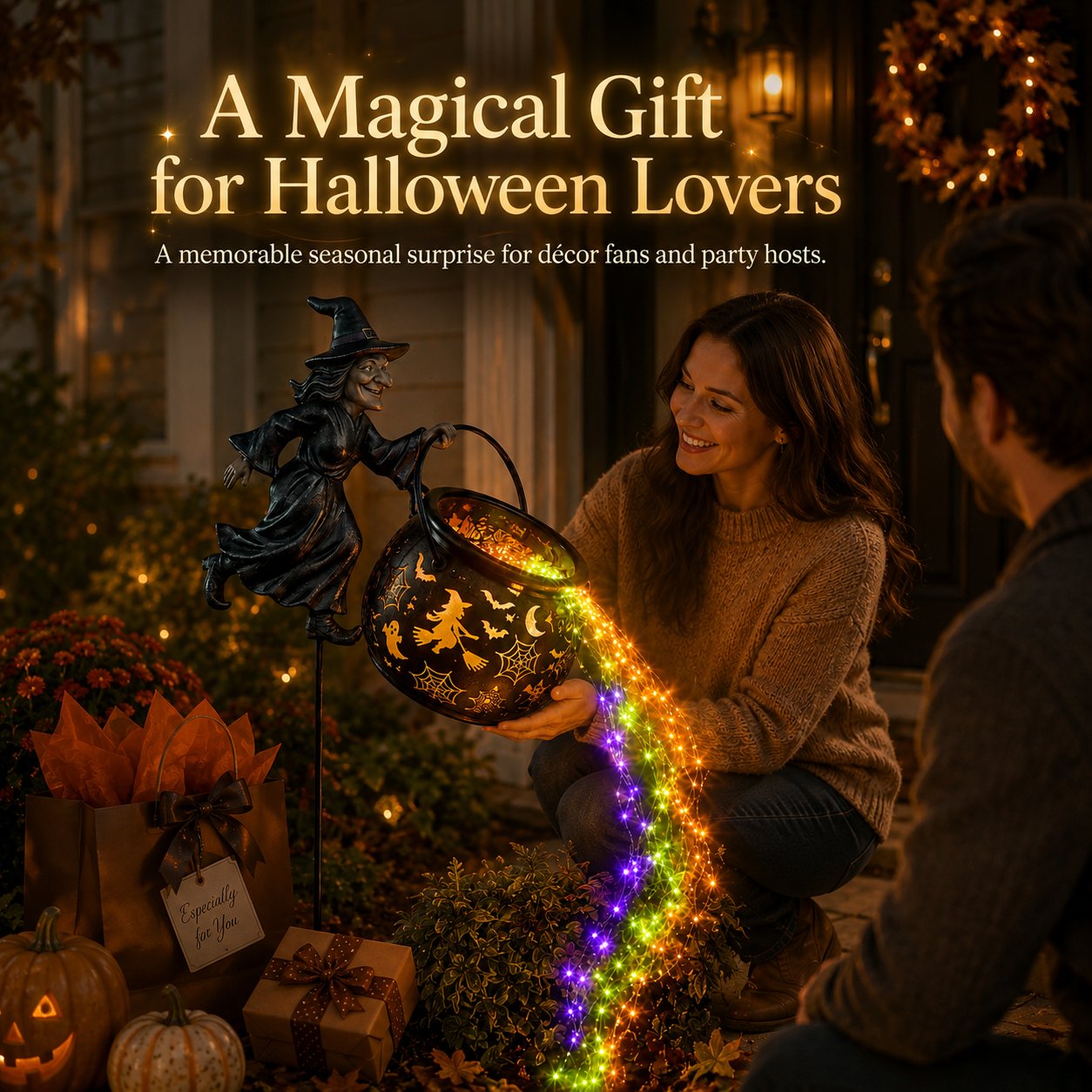 🔥LAST DAY 50% OFF🔮Halloween Witch Cauldron Garden Light