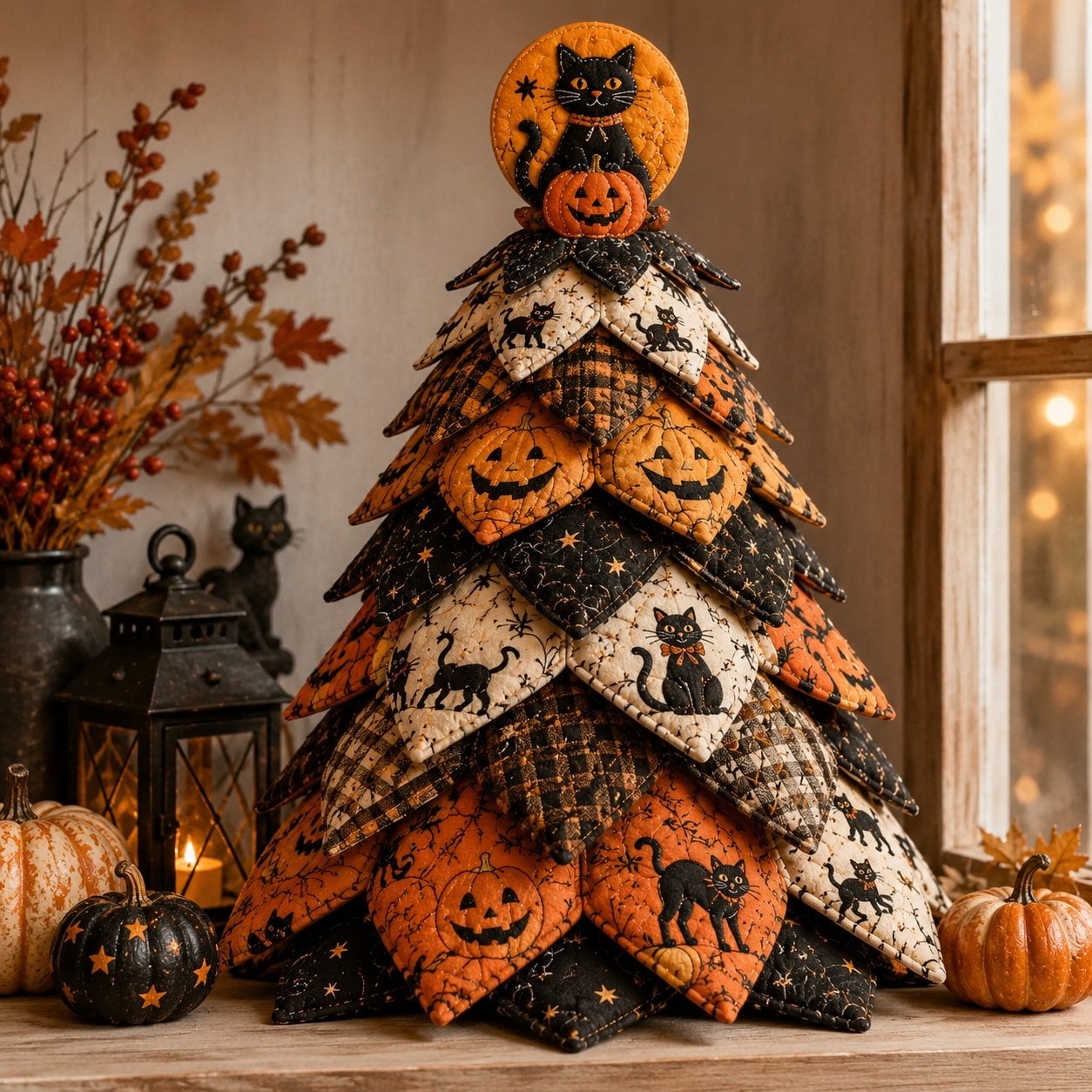๐ DIY Halloween Quilted Fabric Tree Kit