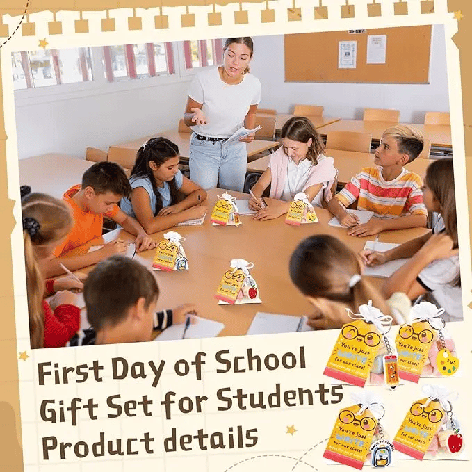 🔥LAST DAY 50% OFF - 🍎24 Sets Back to School Keychain Gift Bags Sets🎁