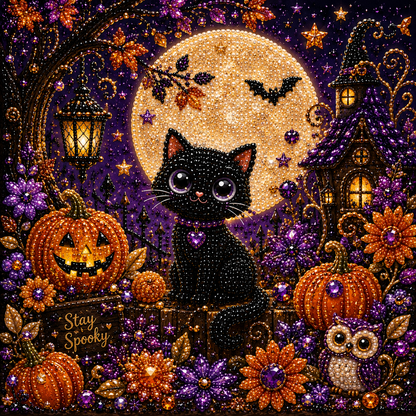 🎃LAST DAY 49% OFF👻Halloween DIY Pearl Diamond Painting Art Kit for Kids🧘Relaxing & Beginner-Friendly