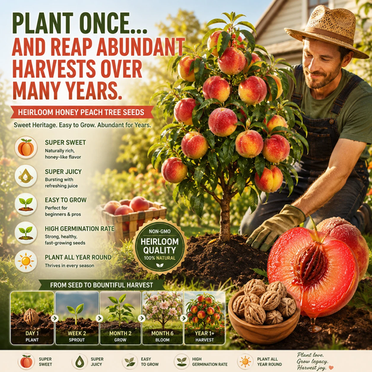 🍑🍑 Dwarf Peach Tree — Rare Red-Fleshed Variety — Ideal for Container Planting — Bears Fruit Within One Year — Can Be Planted Year-Round