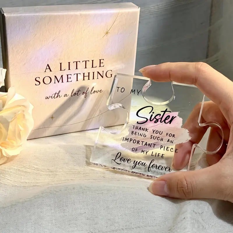 🔥Last Day 50% OFF🧩👩‍❤️‍👩To My Sister Compact Rectangle Acrylic Puzzle Plaque Gift