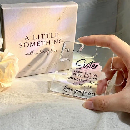 🔥Last Day 50% OFF🧩👩‍❤️‍👩To My Sister Compact Rectangle Acrylic Puzzle Plaque Gift
