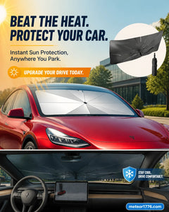🥳2026 HOT SALE🥳💞100K+ SOLD!☂️🔄 50% OFF! Car Windshield Sun Shade Umbrella – 360° bendable handle, no scratches. Blocks UV & heat. Folds small. 🚗✨