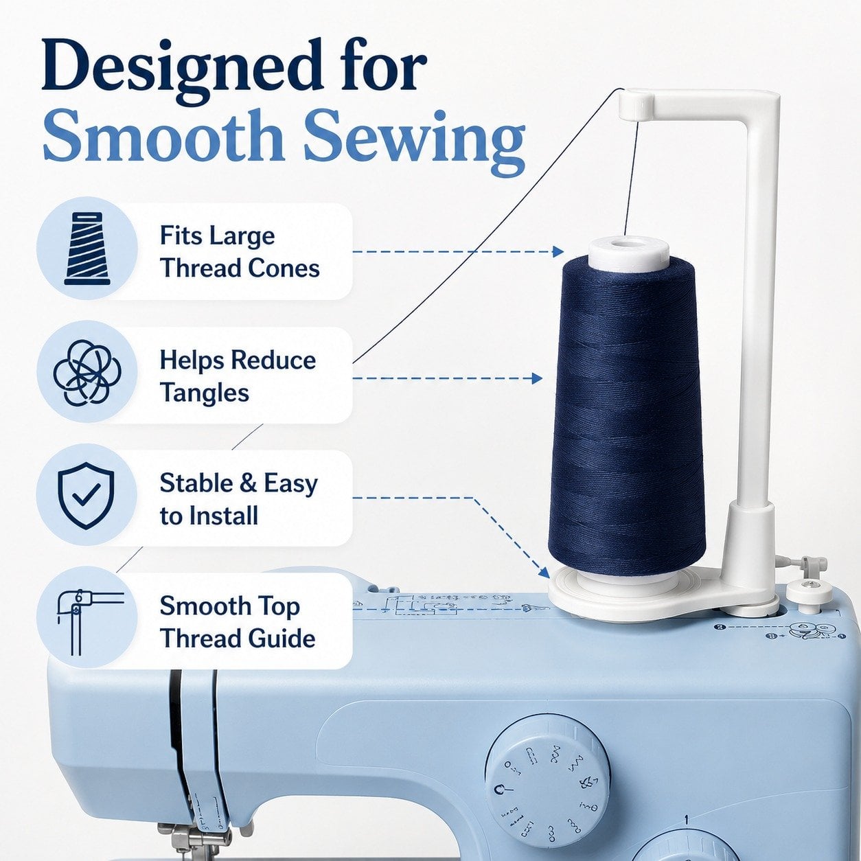 🔥LAST DAY 59% OFF - 🧵Large Capacity Thread Spool Stand🪡(Compatible With Most Sewing Machines In US Markets)