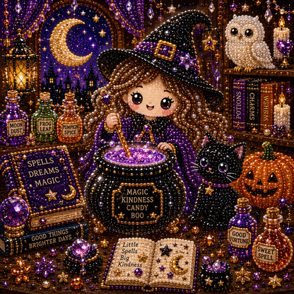🎃LAST DAY 49% OFF👻Halloween DIY Pearl Diamond Painting Art Kit for Kids🧘Relaxing & Beginner-Friendly