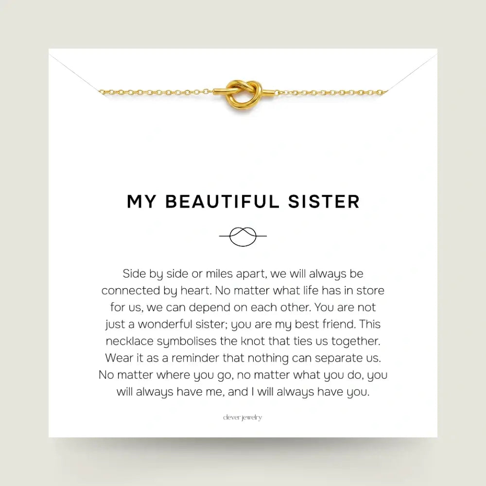 My Beautiful Sister - Love Knot Gold Necklace