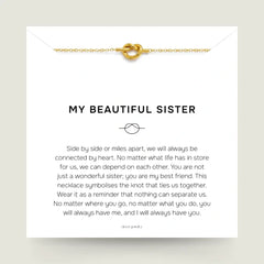 My Beautiful Sister - Love Knot Gold Necklace