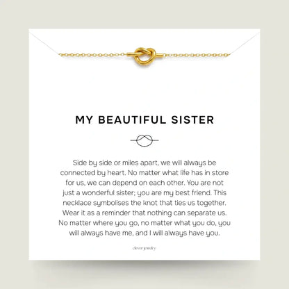 My Beautiful Sister - Love Knot Gold Necklace