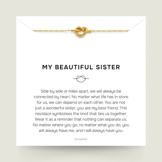 My Beautiful Sister - Love Knot Gold Necklace