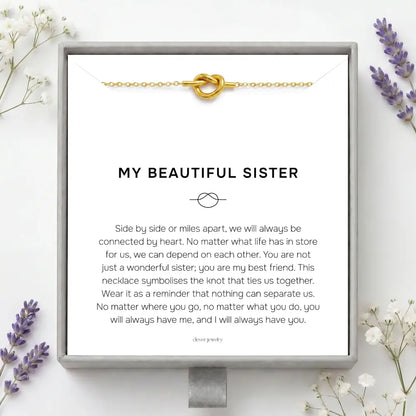 My Beautiful Sister - Love Knot Gold Necklace