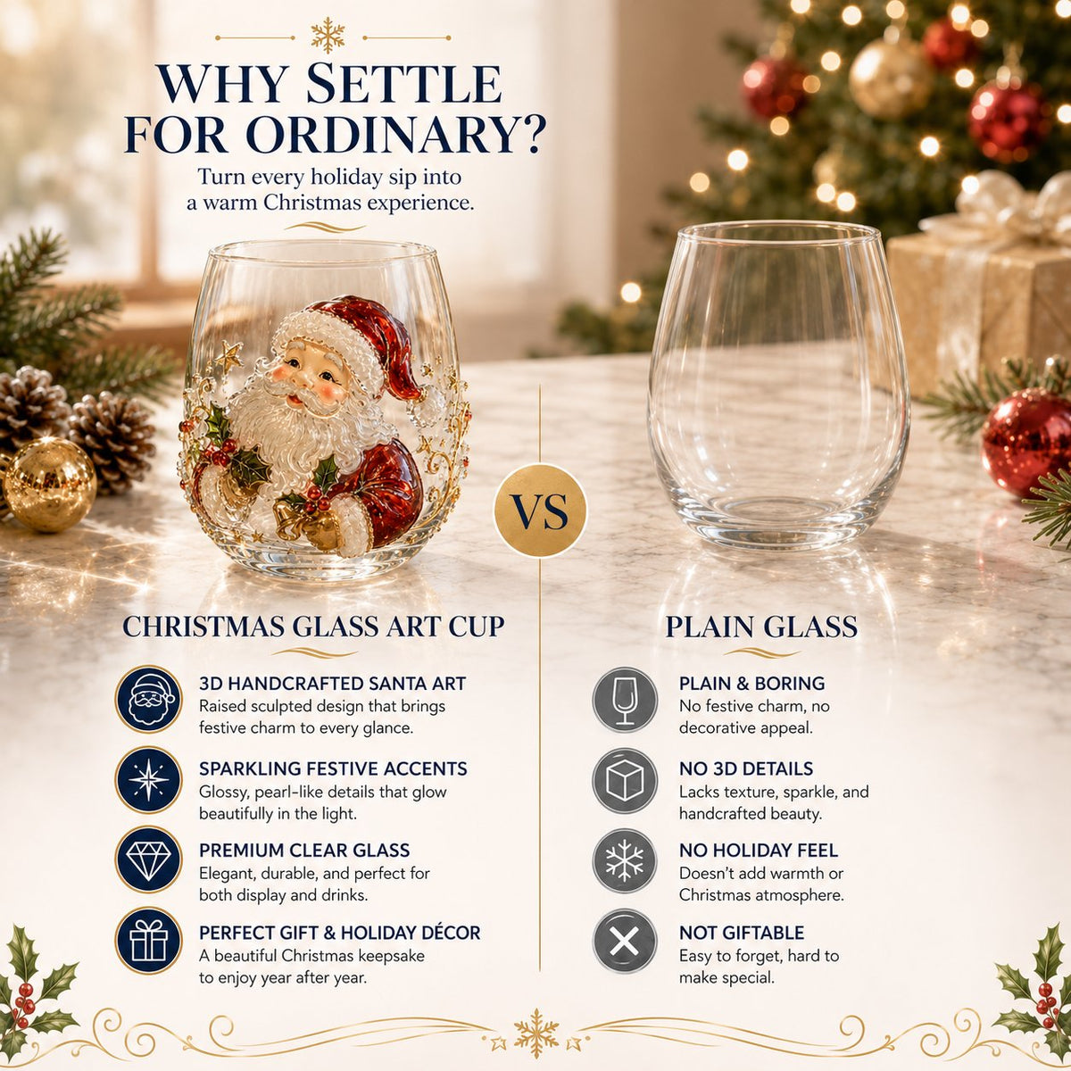 🎄 Christmas Magic Glass Cup – A Festive Holiday Keepsake For Every Sip