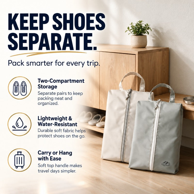 Dual-Compartment Travel Shoe Bag