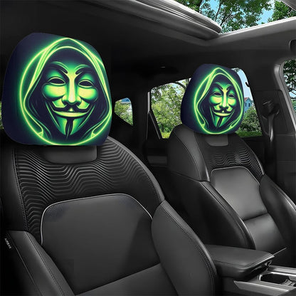 Funny Cartoon Car Headrest Covers – 2PCS Universal Fit