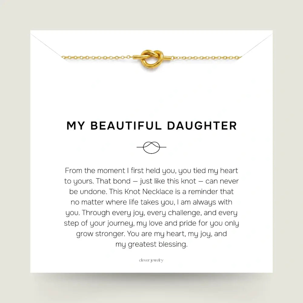 My Beautiful Daughter - Love Knot Gold Necklace