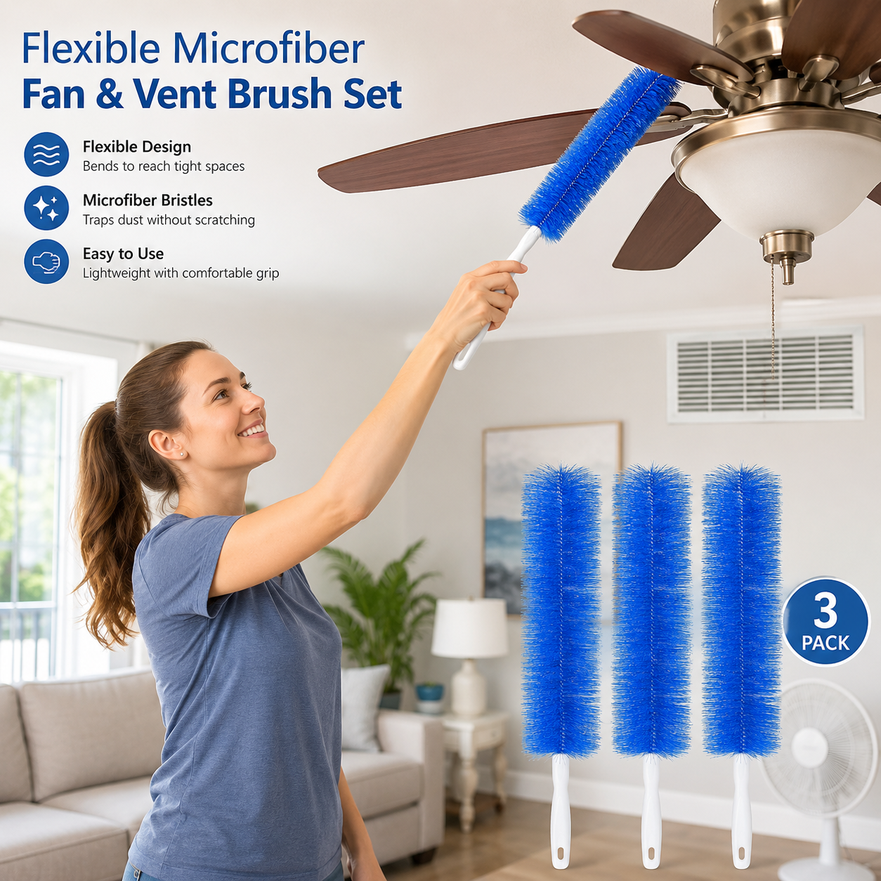 🥇Flexible Microfiber Cleaning Brush Set