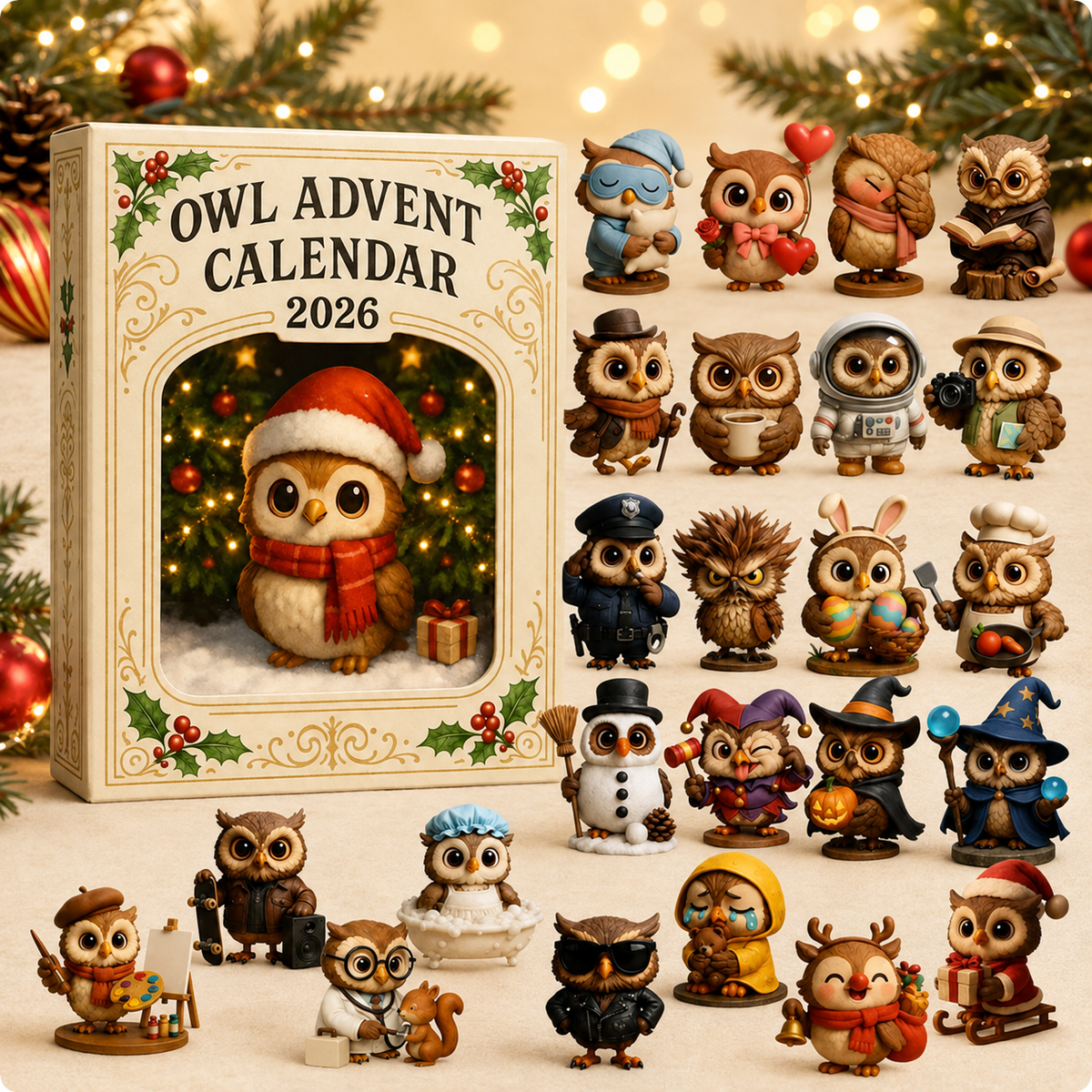 🔥Last Day 50% OFF🎄🦉Owl Advent Calendar Blind Box
