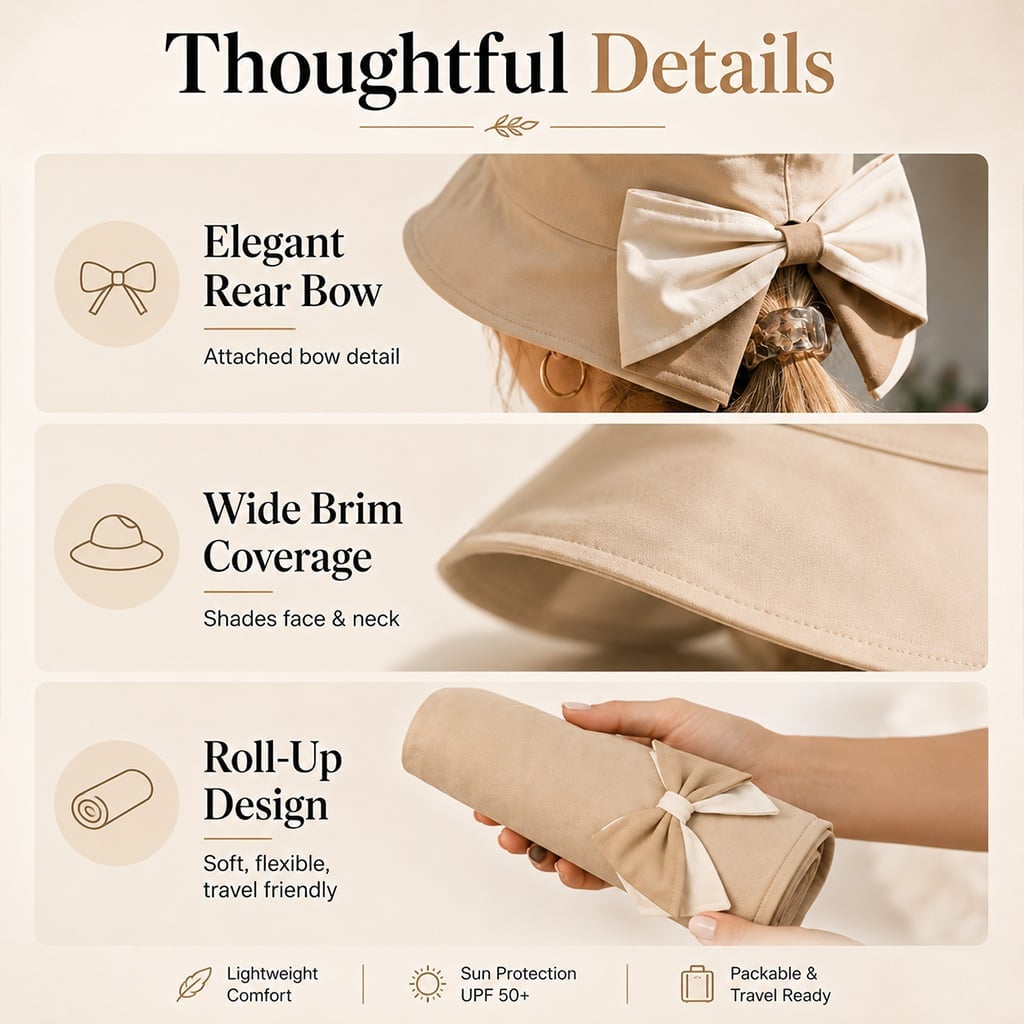 🔥2026 Summer Hot Sale 49% OFF☀️Bowknot Wide Brim Sun Protective Hat
