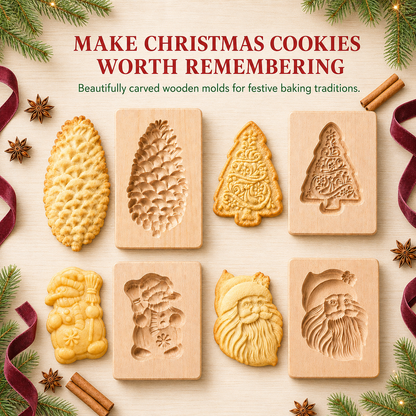 🎁Last Day 50% OFF🍪Christmas Carved Beechwood Cookie Mold