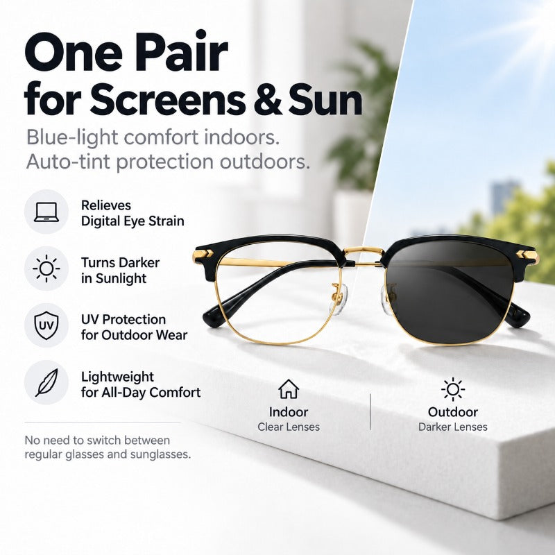 Anti-Blue Light Transition Glasses