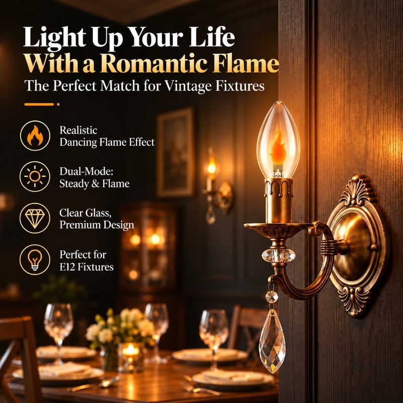 Sparkling Amber Flame Light