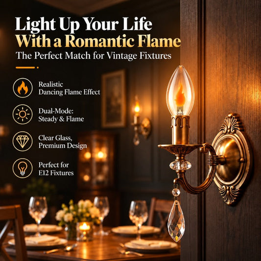 Sparkling Amber Flame Light