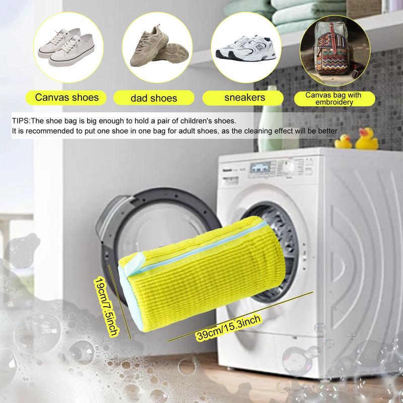 Chenille Microfiber Shoe Washing Bag – Gentle & Effective Machine Wash Protection