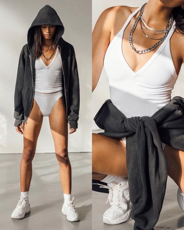 💗Danysu V Neck Racer Back Tank Top for Women Padded Ribbed Long Tank Fitted Basic Cami Tops Casual Chic Sleeveless Athletic Tank Top