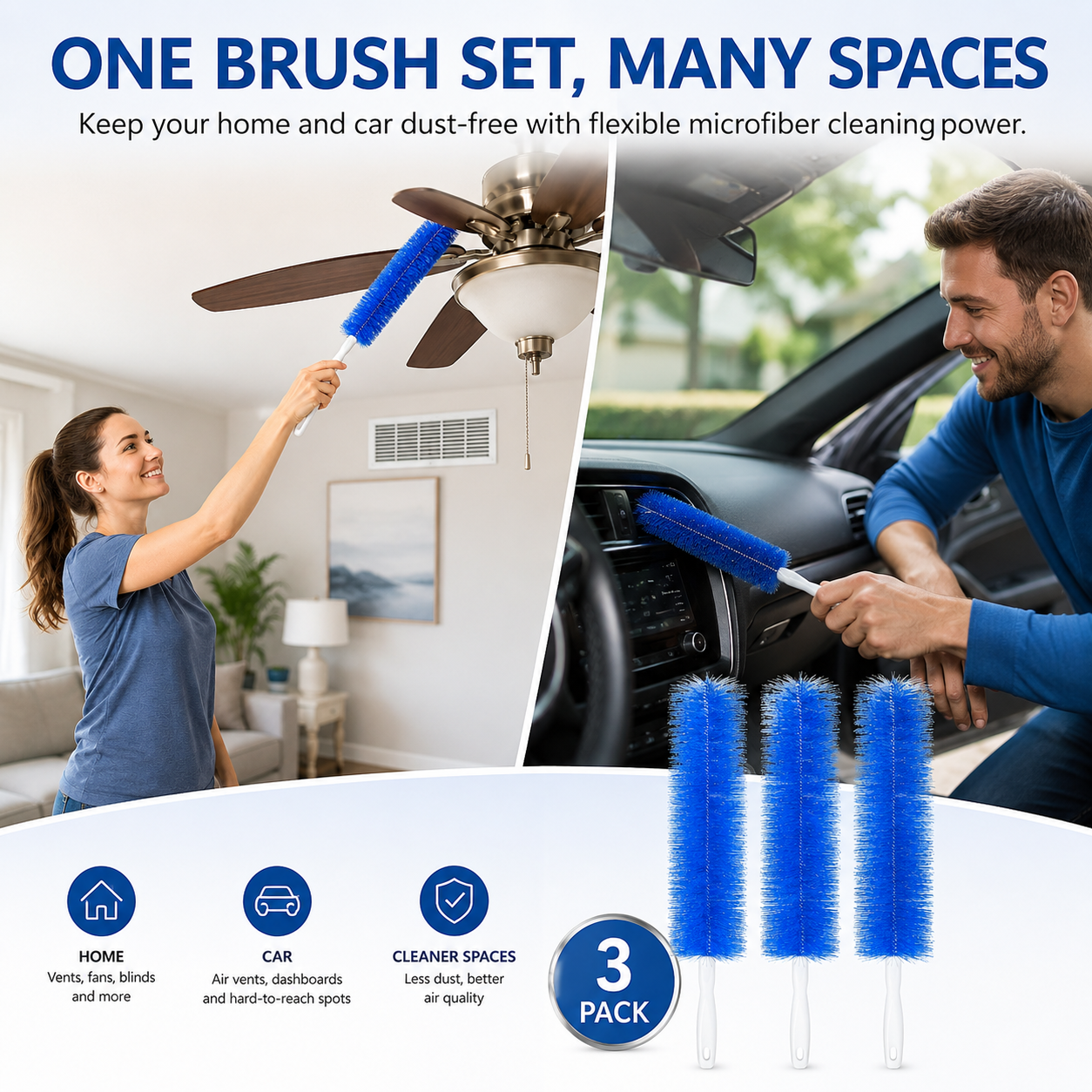 🥇Flexible Microfiber Cleaning Brush Set