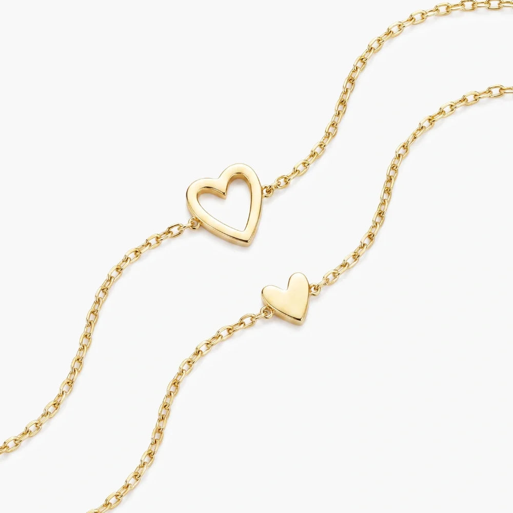 Mother & Daughter - Matching Hearts Bracelet