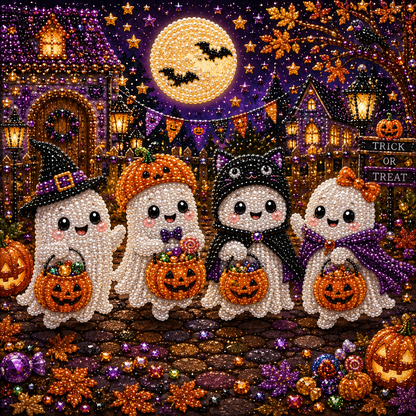 🎃LAST DAY 49% OFF👻Halloween DIY Pearl Diamond Painting Art Kit for Kids🧘Relaxing & Beginner-Friendly