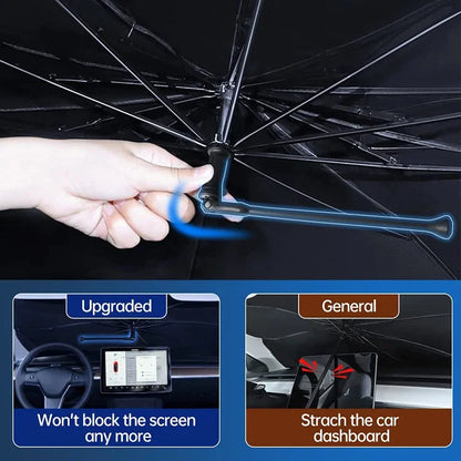 🥳2026 HOT SALE🥳💞100K+ SOLD!☂️🔄 50% OFF! Car Windshield Sun Shade Umbrella – 360° bendable handle, no scratches. Blocks UV & heat. Folds small. 🚗✨