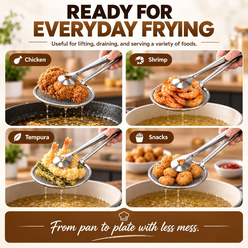 Dual Action Frying Strainer