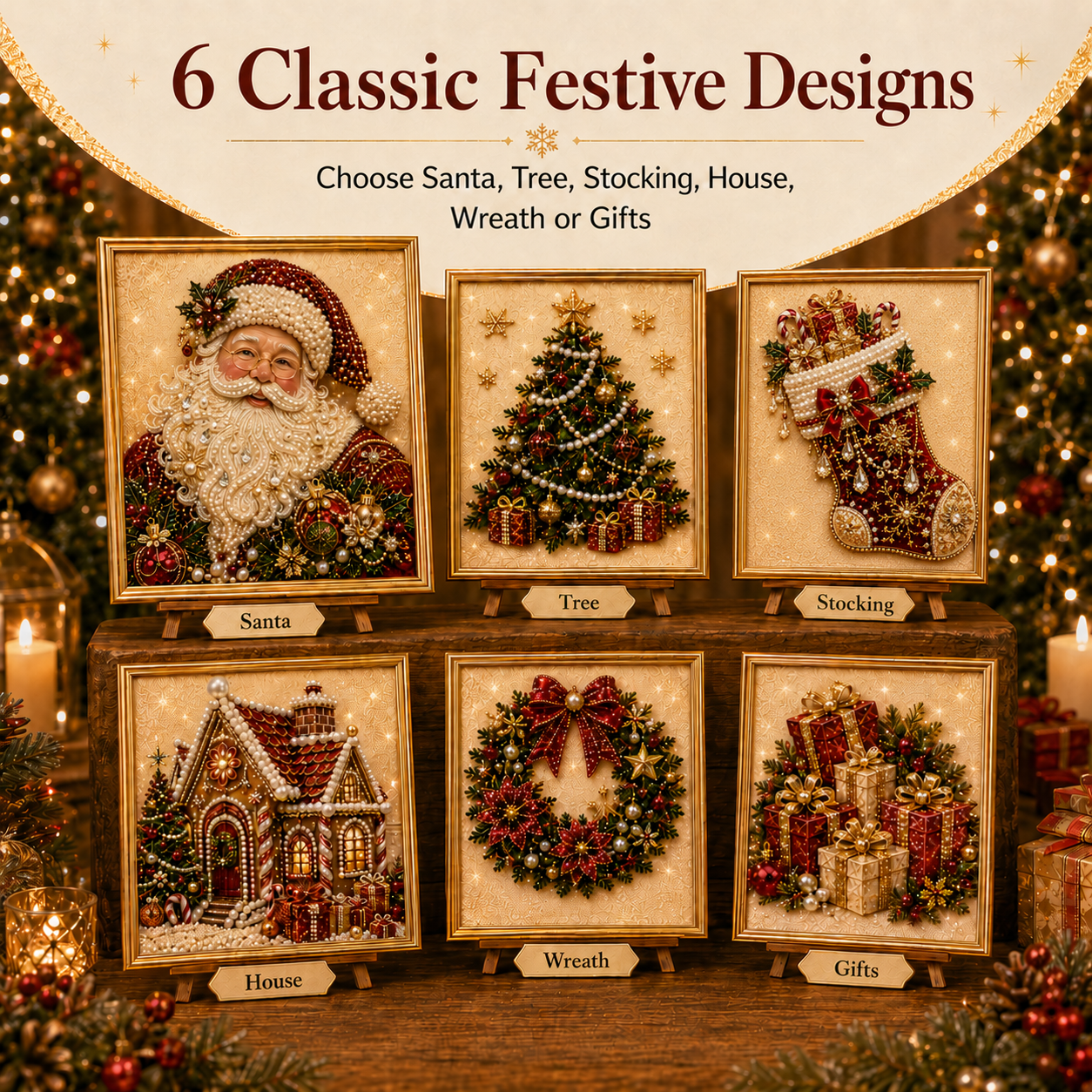 🎄 LAST DAY 49% OFF🧘Relaxing & Beginner-Friendly🎨💎DIY Christmas Pearl Diamond Painting Art Kit With Frame