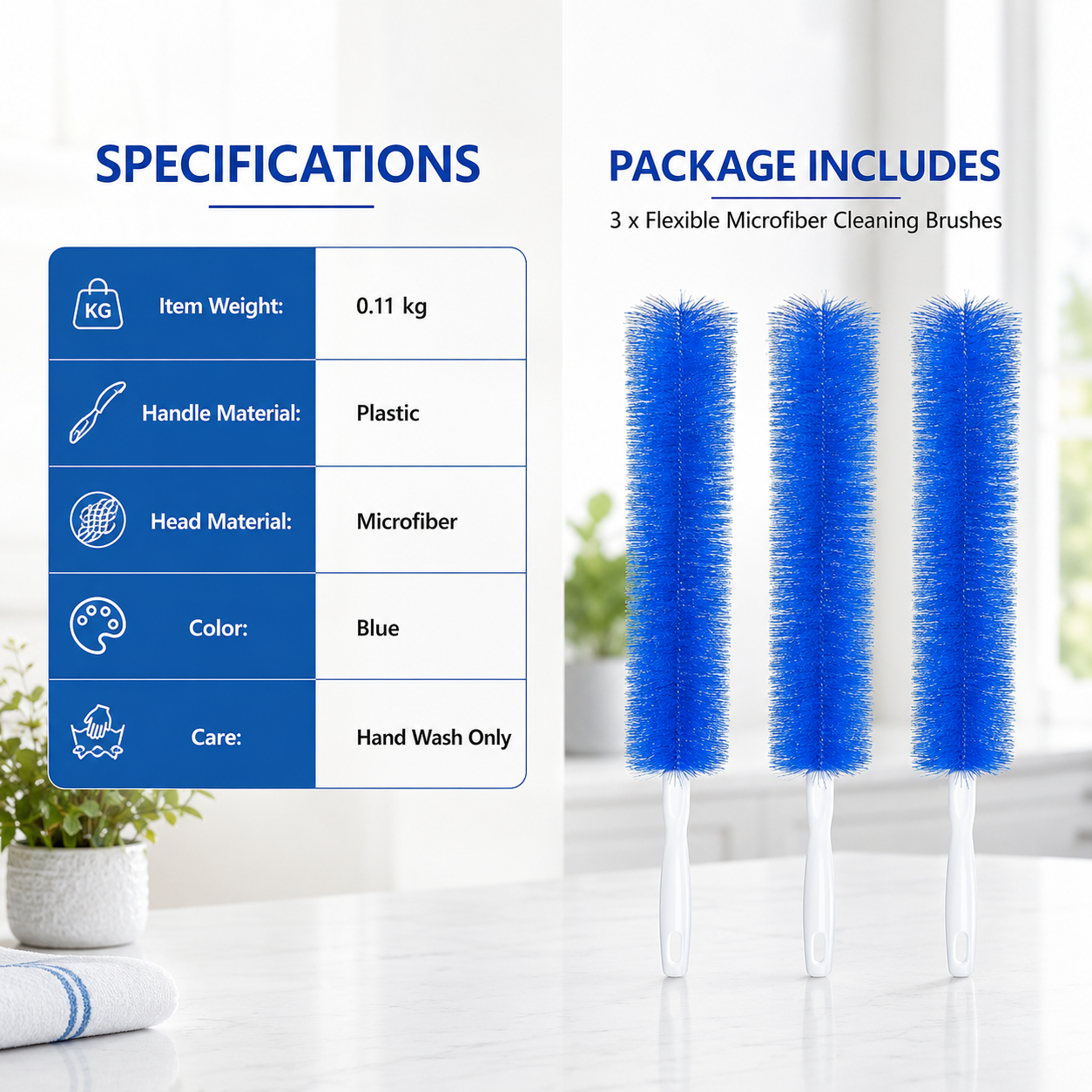 🥇Flexible Microfiber Cleaning Brush Set