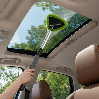 💥50% OFF🔥 Windshield Cleaning Tool, with 4 Reusable and Washable Microfiber Pads and Extendable Handle