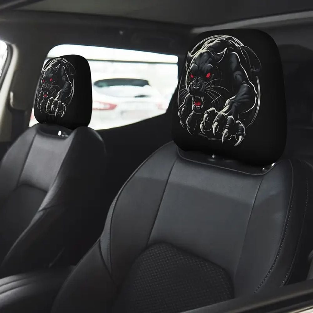 Funny Cartoon Car Headrest Covers – 2PCS Universal Fit