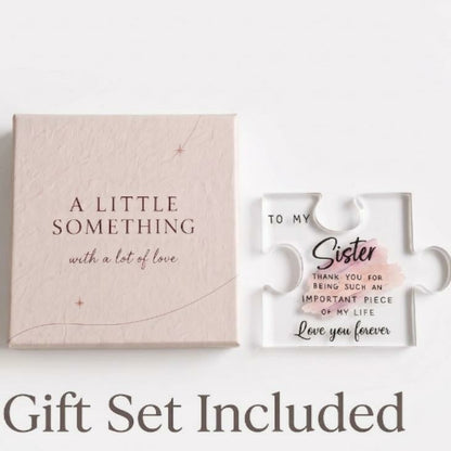 🔥Last Day 50% OFF🧩👩‍❤️‍👩To My Sister Compact Rectangle Acrylic Puzzle Plaque Gift