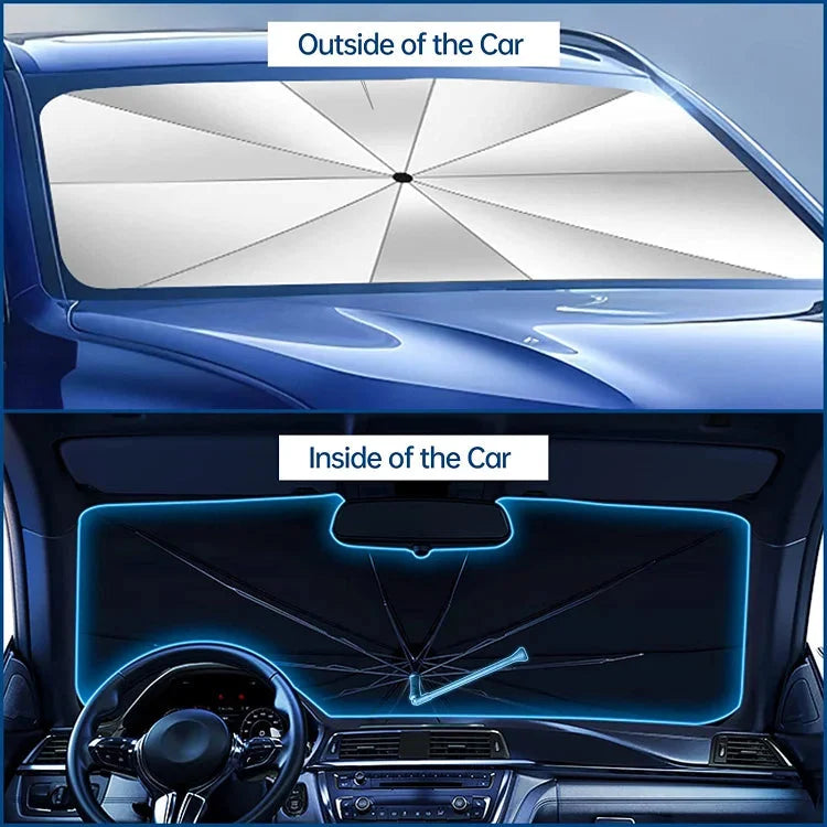 🥳2026 HOT SALE🥳💞100K+ SOLD!☂️🔄 50% OFF! Car Windshield Sun Shade Umbrella – 360° bendable handle, no scratches. Blocks UV & heat. Folds small. 🚗✨