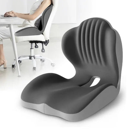 Ergonomic Memory Foam Seat Cushion with Lumbar & Back Support, Relieves Back Pain, Reduces Pressure