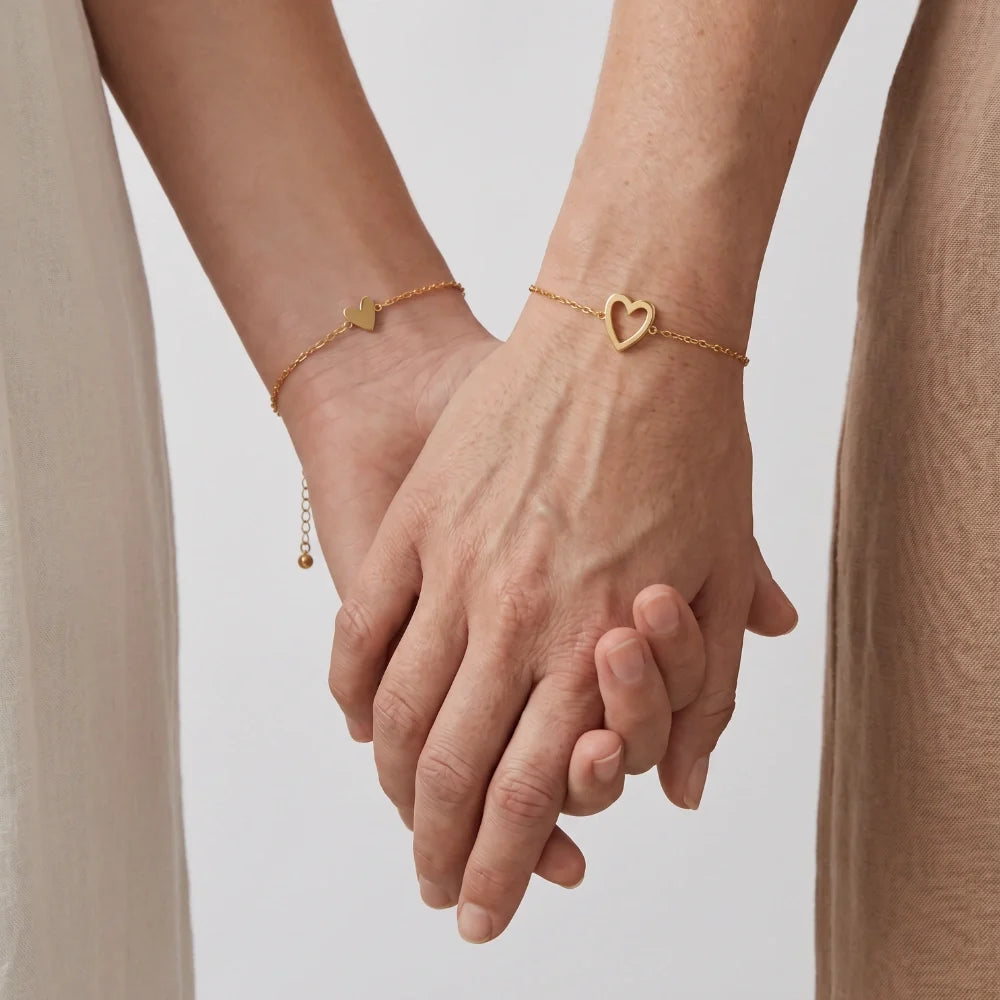 Mother & Daughter - Matching Hearts Bracelet