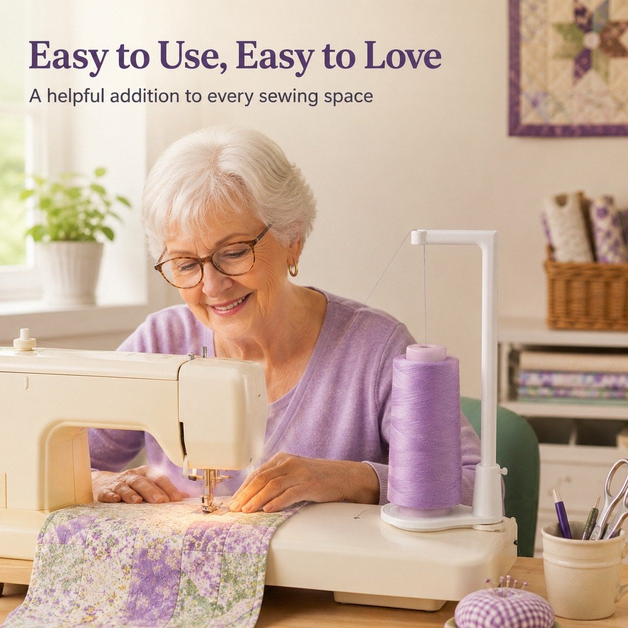 🔥LAST DAY 59% OFF - 🧵Large Capacity Thread Spool Stand🪡(Compatible With Most Sewing Machines In US Markets)