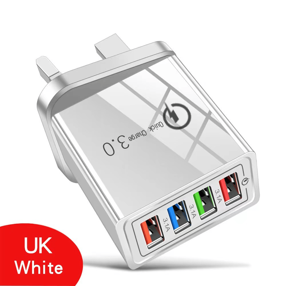 ⚡️The Secret to Faster Phone Performance📱Four-Port Travel Charger for Extended Phone Battery Life