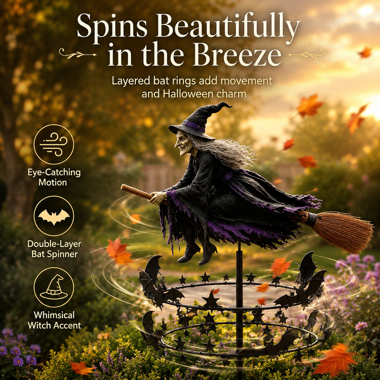 🔥Last Day 49% OFF🔮The Enchanted Witch Garden Wind Spinner
