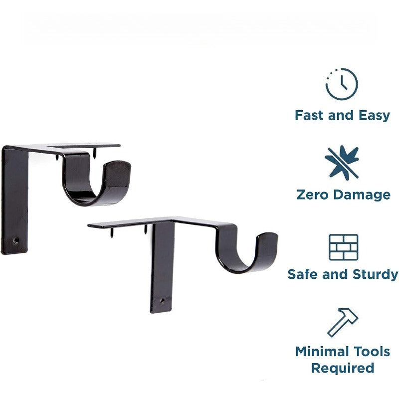No-Drill Metal Curtain Brackets