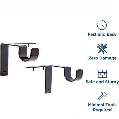 No-Drill Metal Curtain Brackets