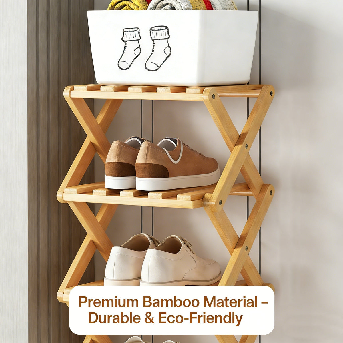 2026 Summer Hot Sale 49% OFF🔥👟The 9-Tier Bamboo Rack: 3-Tier, 6-Tier, and 9-Tier No-Assembly Storage Solution!