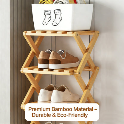 2026 Summer Hot Sale 49% OFF🔥👟The 9-Tier Bamboo Rack: 3-Tier, 6-Tier, and 9-Tier No-Assembly Storage Solution!