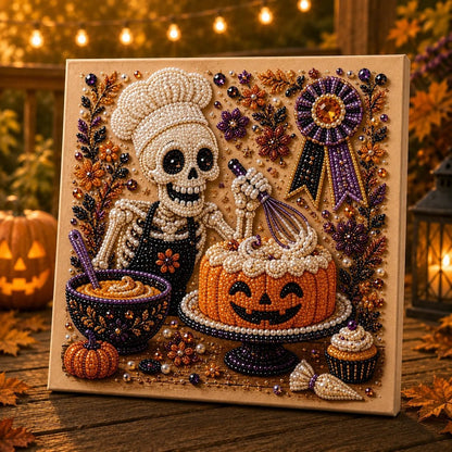 🎃 LAST DAY 49% OFF – 👻 Premium 3D Pearl Absurd Halloween Wall Art Kit | Luxury Flocked Canvas with Scratch-Resistant Non-Fading Pearl Beads DIY Funny Spooky Decor 🕷️✨