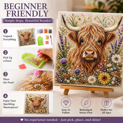 🔥 Last Day 49% OFF✨Highland Cow Pearl Art DIY Kit